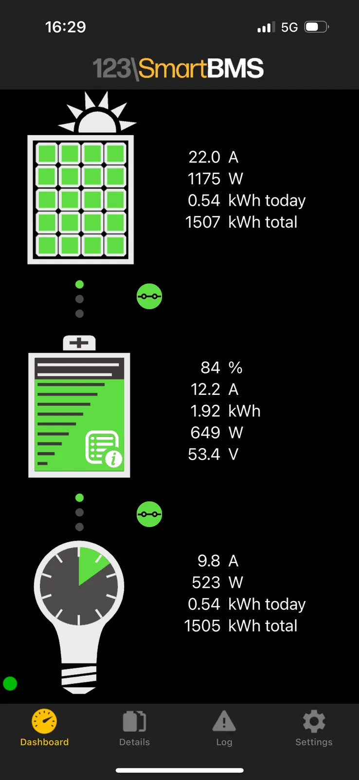 123SmartBMS app screen